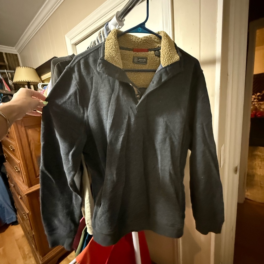 Navy Blue Arrow Fleece Pullover